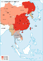 世界史スクールマップ1期 18世紀の東アジア 東南アジア 色地図 山川出版社